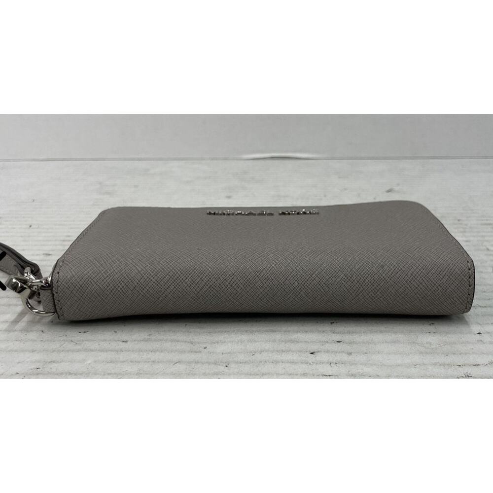 Michael Kors Jet Set Travel wristlet wallet grey Saffiano leather NWOT - Picture 3 of 8